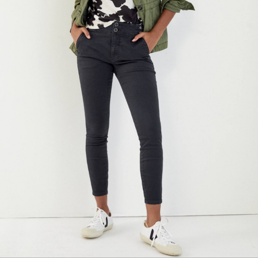 Anthropologie Pilcro High-Rise Darted Black Grey Gray Skinny Jeans Size 27